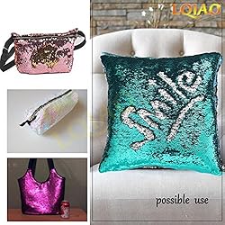 LQIAO Fluorescence Gold Sequin Fabric Flip Up