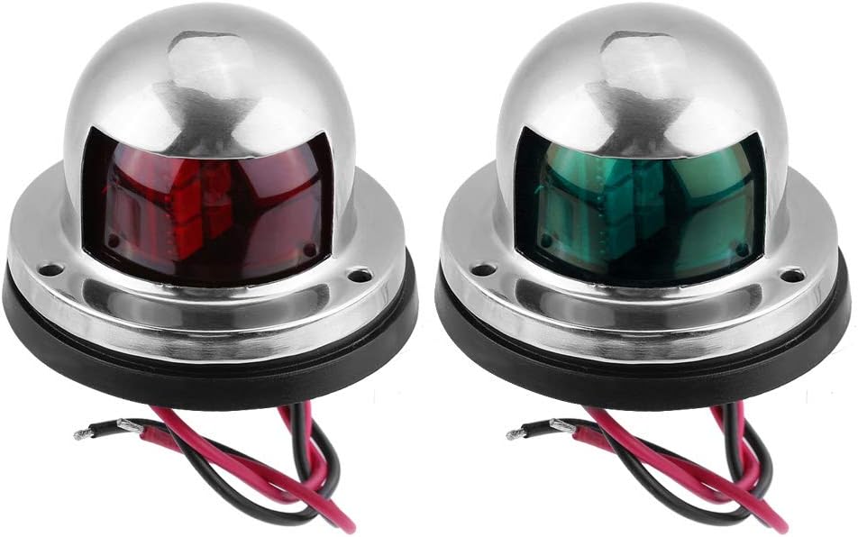 Feux de Navigation pour Bateaux, 12V / 24V 1 Paire de Lampe AntiCorrosive en Acier Inoxydable