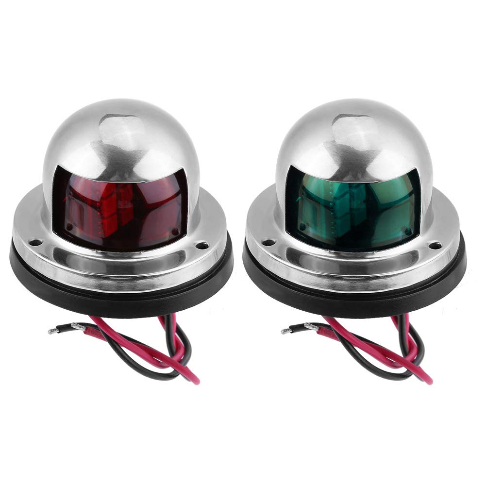 Tiiyee 12-24V Marine Boat Navigation Lights, Waterproof Yacht Light Sailing Signal Lamp Bow Lights with Red and Green LED Light Stainless Steel Top Mount for Boats Fish Hunting Kayak
