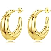 14K Gold Hoop Earrings Hypoallergenic C Hoop Earring Jewelry Gift for Women