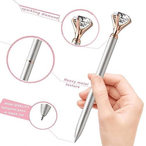 Diamond Pens, 10 Crystal Diamond Ballpoint Pen with 10 Velvet Gift