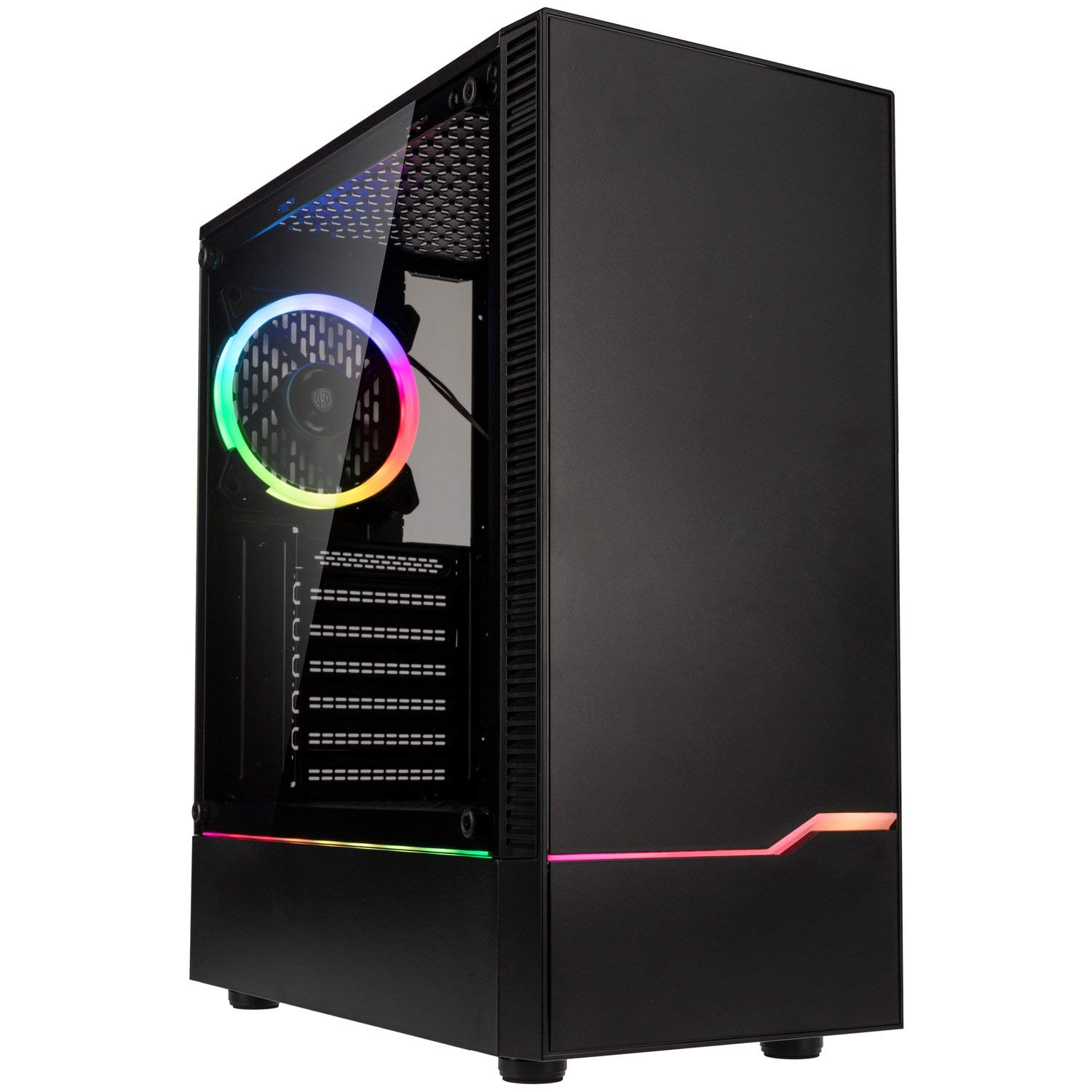 Inspire K9 RGB ATX Medium Tower Case with Glass Panel, Black