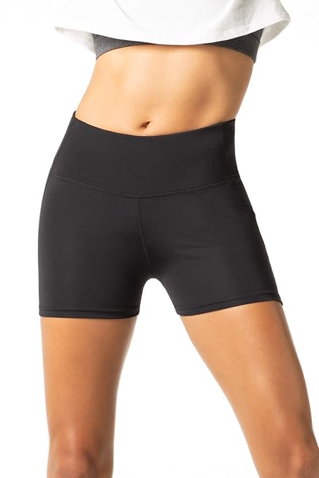 LAPASA Damen Leggings Sport Yoga Pant Shorts, 1 bis 2 Pack, Kurz Blickdicht High Wasit mit Tasche, MEHRWEG L09