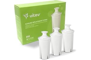 Vitev Alkaline Water Replacement Filter, Fits Brita Pitcher (3-Pack)