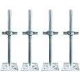 MEISHUNDA Screw Jack Scaffold 18" Adjustable Scaffold Leveling Jack,1-1/4" OD Scaffold Jack for Baker-Style Scaffolding 4 Pack