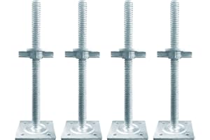 MEISHUNDA Screw Jack Scaffold 18" Adjustable Scaffold Leveling Jack,1-1/4" OD Scaffold Jack for Baker-Style Scaffolding 4 Pack