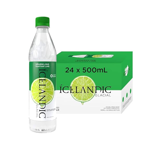ICELANDIC GLACIAL SPARKLING WATER, TAHITIAN LIME, 500 MILLILITER...