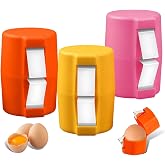 PONDON 3 Pcs Egg Cracker Opener, Stainless Steel Egg Shell Opener Tool, One Press Egg Breaker for Hard Boiled or Raw Eggs, with Separator Function, Kitchen Use Multicolor