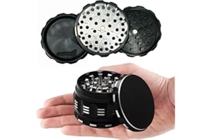 GRINDER GARAGE 2.5 Inch herb grinder / 3 layer spice grinder (9 Colors / 3 Sizes) easily grind your herbs at home or on the go. Black Grinder is Aluminum Allow (Black, 2.5 Inches)