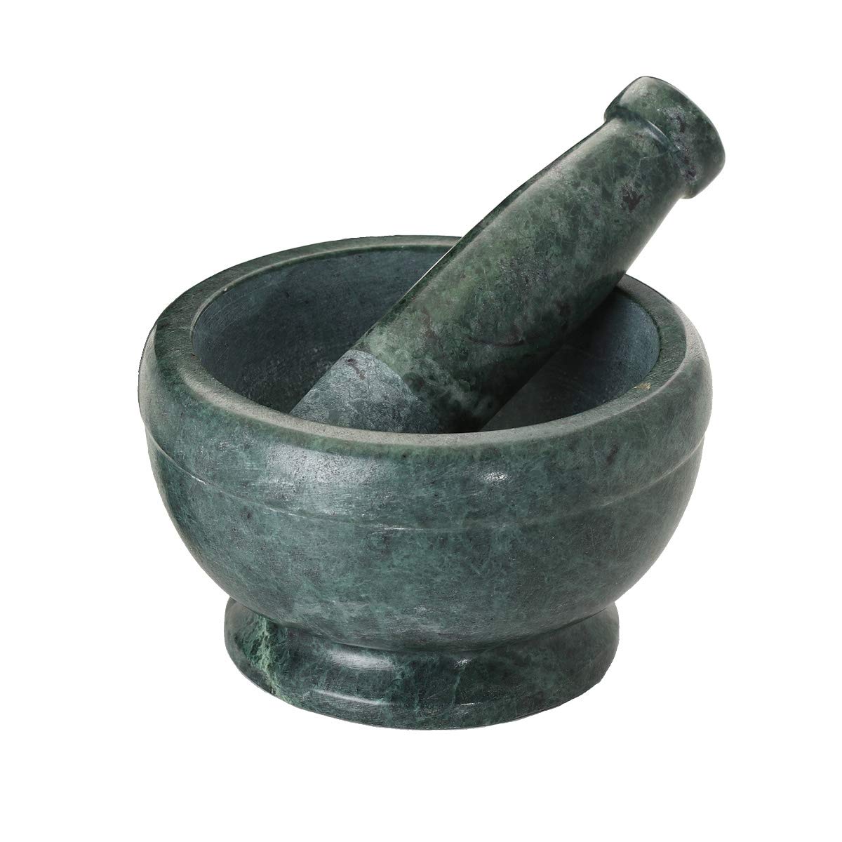 NKlaus Serpentine Mortar Ø 12cm with pestle Mortarium large 1,5kg Heavy Grating Bowl Spice Crusher Herbs Frankincense 1183