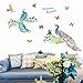 Peacock Wall Decal Peacock Wall Art Decor Bird Butterflies Flowers Decals for Home Decorations