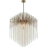 Allegri 037656-038-FR001 Estrella Pendant, 8-Light 320 Total Watts, Brushed Champagne Gold