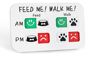 YAUYIK Dog Feeding Reminder, Magnetic Reminder Sticker, AM/PM Daily Indication Chart Feed/Walk Your Pets, Fridge Magnets and Double Sided Tape, Helps You to Track Pet Feeding & Walking (White)