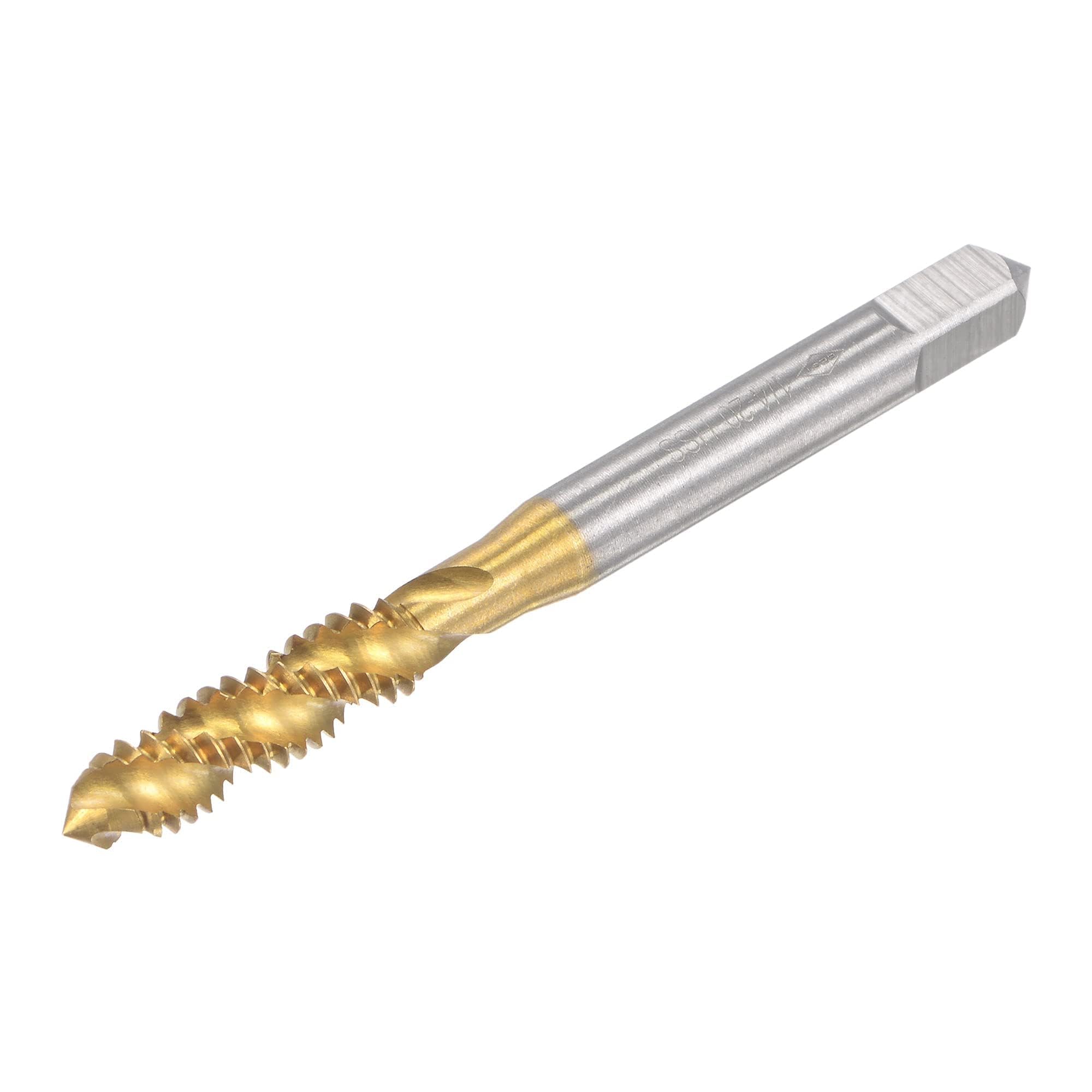 TOP-VIGOR 1/4-20UNC Spiral Flute Threading Tap, Metric HSS (High Speed Steel) Titanium Plated Machine Thread Screw Tap Tapping Tool