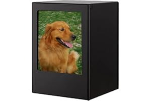 NEWDREAM: Dog Urns for Ashes, pet Urns, Box for Dog Ashes, Pet Ashes Photo Box,Ash Box for Dogs, Wood Keepsake Memorial Urns (XL Black)