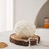 Lotus Flower Shaped Scented Candle,240G Trendy Geometric Aesthetic Handmade Soy Wax Aroma Decorative Candle for Table Photo Prop,Prefect Holiday Gift for Meditation Stress Relief Mood Boosting