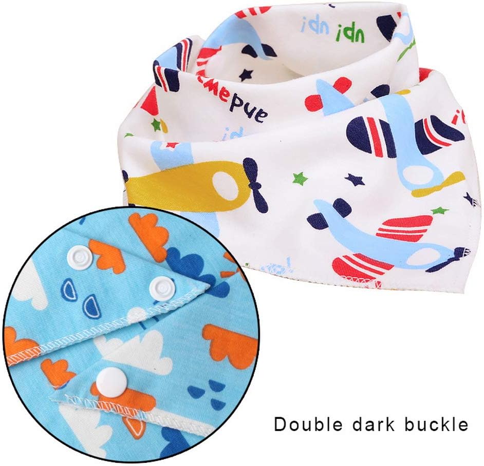 ZHIYE Toddler Infant Baby Bib 100% Cotton Absorbent Bandana Dribble Bib with Adjustable Snaps Saliva Towel Burp Cloth 10 Pcs Unisex - Image 5