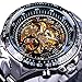 Winner Golden Movement Skeleton Stainless Steel Men Automatic Sport Wrist Watch