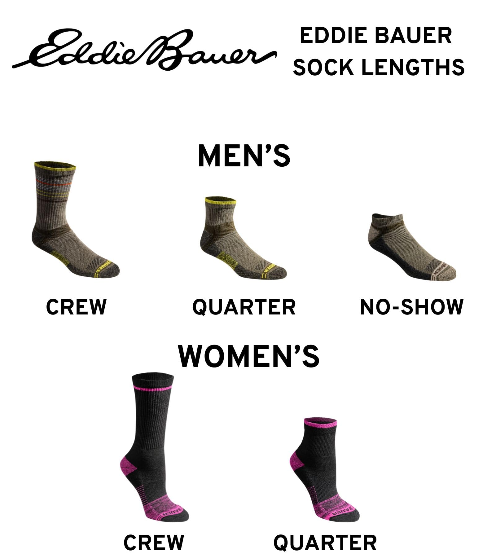 Eddie Bauer mens Dura Dri Moisture Control Crew Socks, 6 Or 12 Pairs