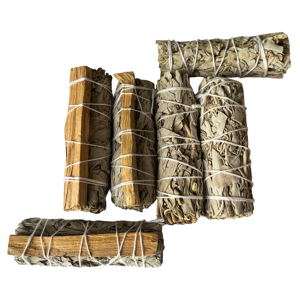 VIE 3x White Sage 4" Smudge Sticks, 3x Palo Santo White Sage 4" Smudge Sticks