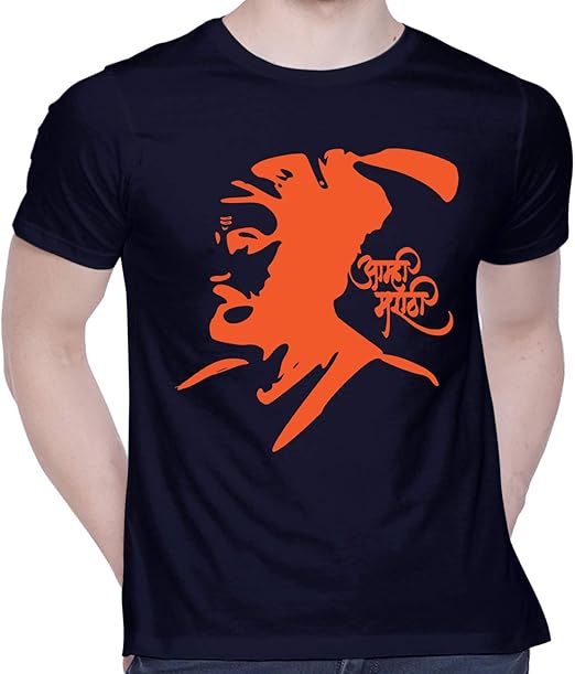 Buy CreativiT Graphic Printed T-Shirt for Unisex Shivaji Maharaj - Aamhi Marathi Tshirt | Casual 