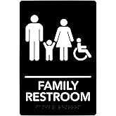 Restroom Sign for Business - ADA Compliant Braille Bathroom Sign with Double Sided Tape to Secure Perfectly in Less Than a Mi