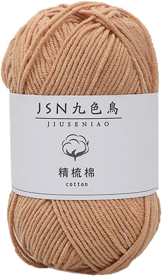 4 Strands Milk Cotton Yarn, 4 Shares Baby Line,DIY Doll Cotton Thread Crochet Baby Wool, 50g, Hand-Knit: 3.0mm-3.5mm Rod / 9-10 Needle