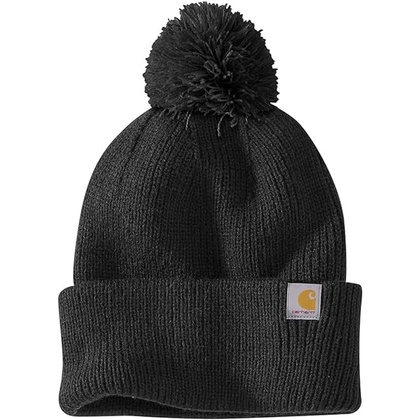 Brand New Women’s Calvin Klein Cable Knit Cuffed Beanie Hat, Black Knit Pom Pom Calvin Klein Womens Solid Cable Knit Beanie Hat With Pompom  main image 4