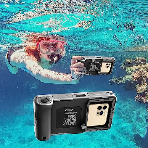 Waterproof Smartphone Case IPX8 Waterproof Mobile Phone Holder 15 m Underwater Compatible for iPhone 17 Air 16e 16 15 Plus 17 16 15 Pro 17 16 15 14 Pro Max Samsung S25 S24