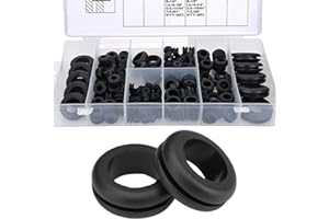 Wolfride 180Pcs Rubber Grommet Assortment Kit O Ring Washer Set Rubber Wire Grommets| 1/4", 5/16", 3/8", 7/16", 1/2", 5/8", 7/8", 1"