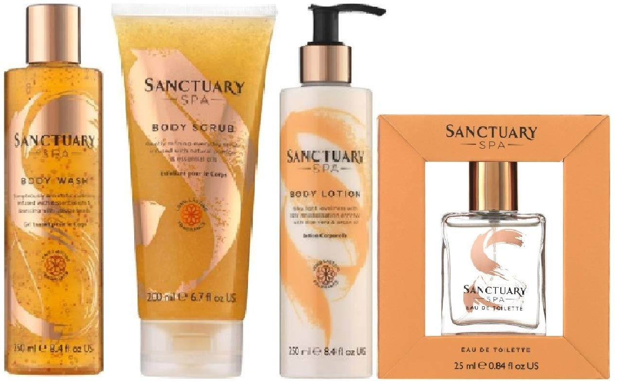 (4 PACK) Sanctuary Spa Body Wash x 250ml & Sanctuary Spa Body Scrub x