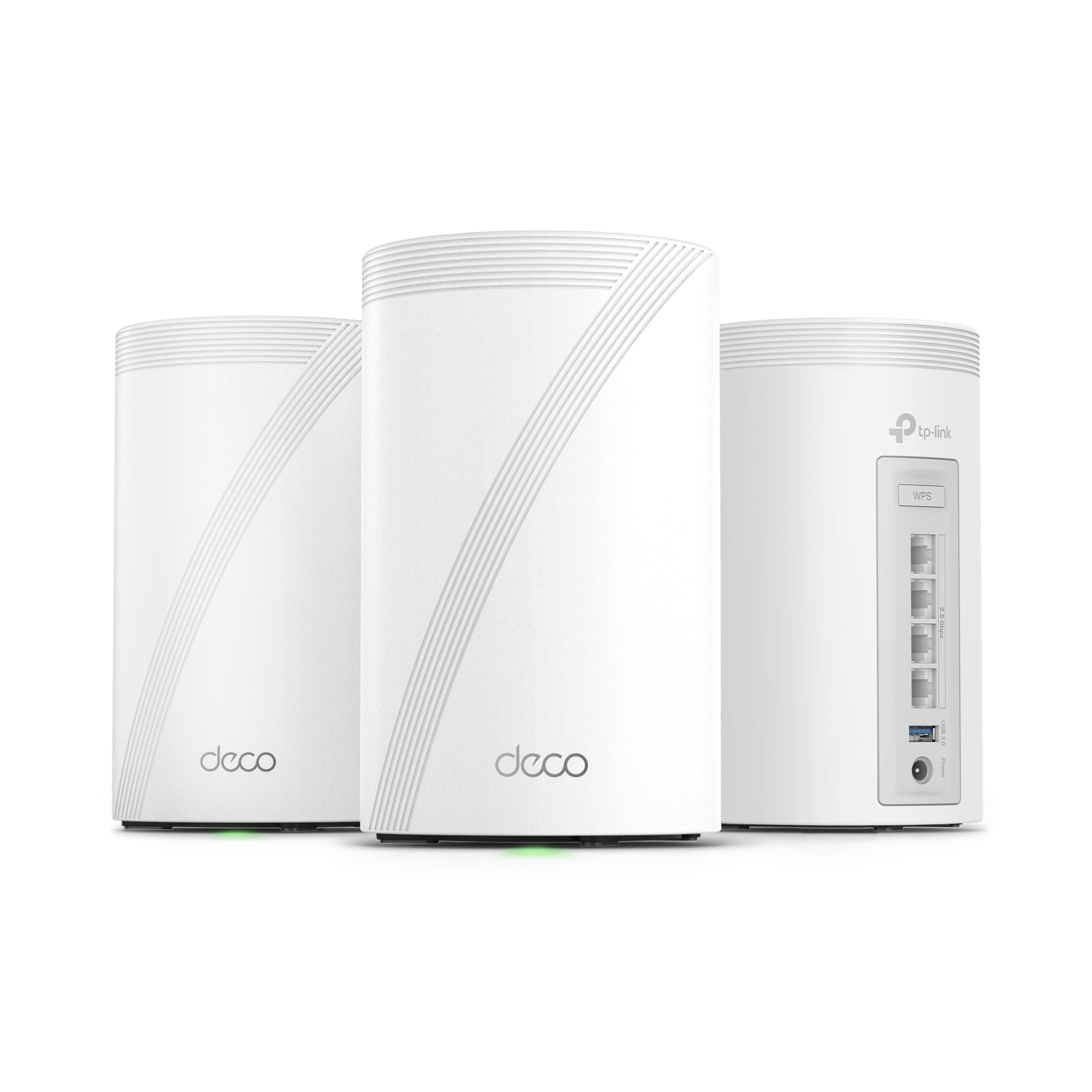 TP-Link Deco 7 Pro BE63 Tri-Band WiFi 7 BE10000 Sistema de malla para todo el hogar: 6 flujos de 10 Gbps, 4 puertos de 2,5 G con conexión por cable, 4 antenas internas inteligentes, VPN, HomeShield, soporte experto gratuito (paquete de 3)