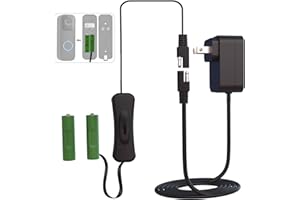 QUZOC 3V1A AC Charging Cable Power Adapter AA Dummy Battery Kit(Replace Only 2 AA Batteries) Video Doorbell Transformer, for Blink/Honeywell Thermostat/LED Light for Christmas Power Cable