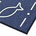Carvapet 2 Pieces Non-Slip Kitchen Mat Set Rubber Backing Doormat Runner Rug Set, Fish Shell Design (Navy 15