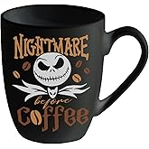 Pycat Jack Ceramic Black Coffee Mug Gifts, Nightmare Before Coffee Tea Cup with Handle, Halloween Christmas Holiday Gifts for Friends Women Men Novelty Funny Drink Mugs 13 oz