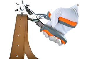 Leather Hole Punch, BILLION GOLD Heavy-Duty Belt Hole Puncher, Multi Sizes Hole Punch Tool for Leather, Belt, Watch Straps, Saddle, Cards