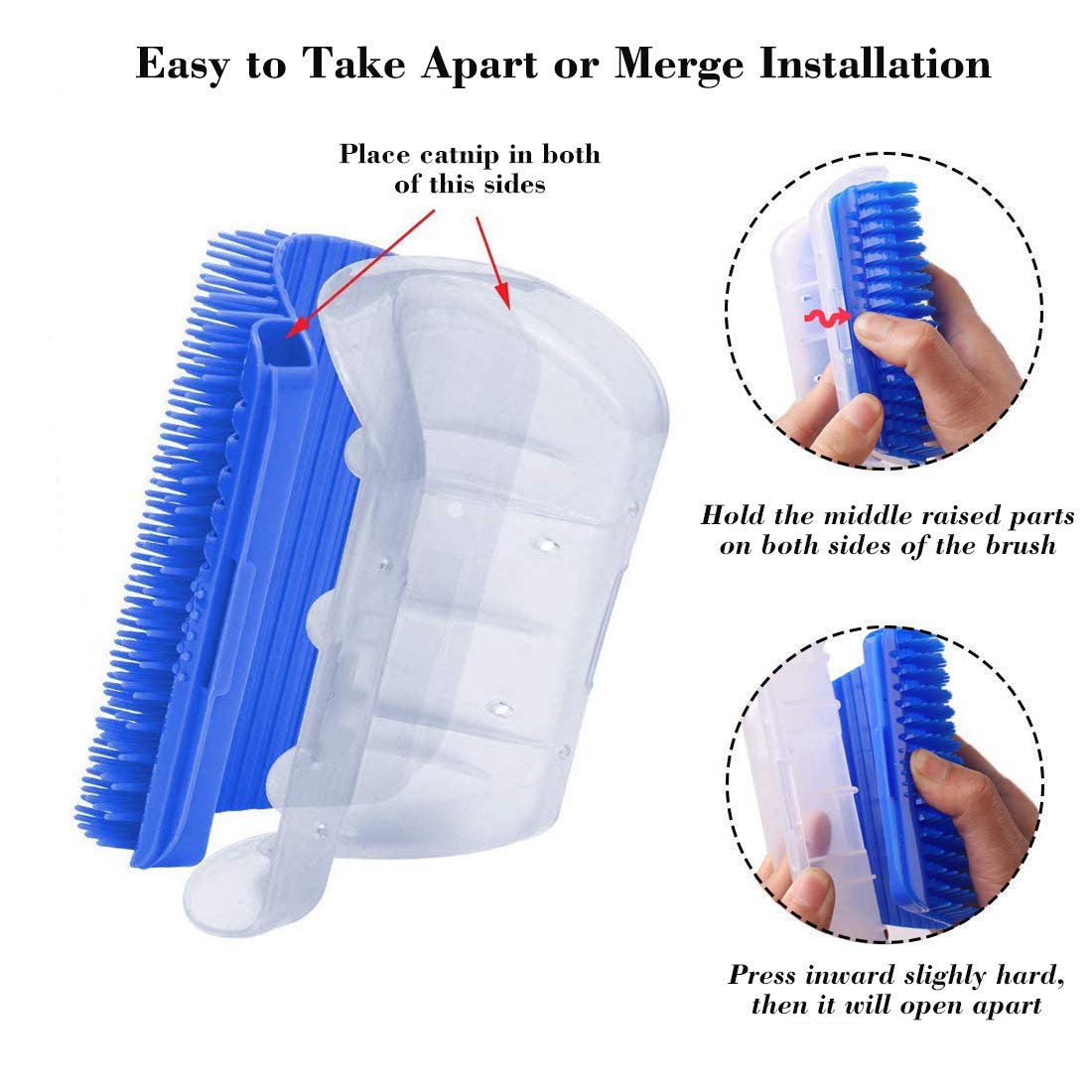 VIPpet Cat Corner Massage Self Groomer - Wall Corner Massage Comb Tool Grooming Brush for Long & Short Fur Pet Cats/Dogs/Horses