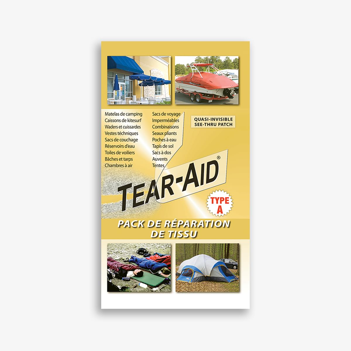 Tear-Aid Type A Fabric Repair Kit – Instant, Permanent and Nearly-Invisible