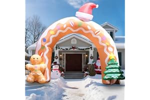 GARIG 13FT Christmas Inflatables Gingerbread Archway Outdoor Decorations, Christmas Blow Up Yard Decorations with Built-in LEDs for Xmax Outdoor Party, Yard, Garden