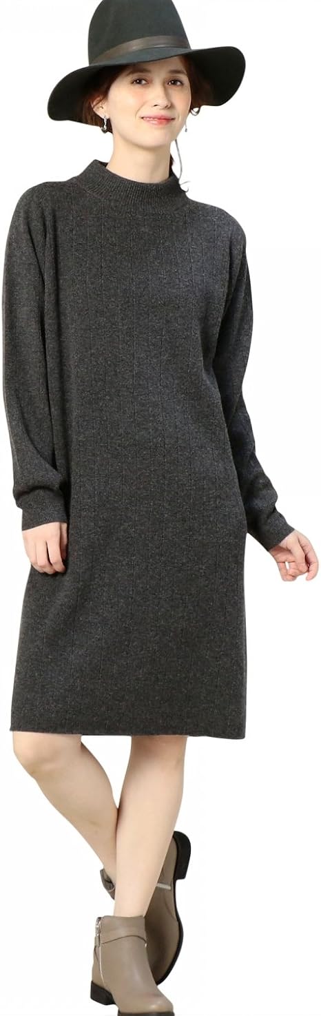 Amazon Co Jp ビューティ ユース ユナイテッドアローズ Beauty Youth United Arrows By ワイドリブハイネックニットワンピース Dk Gray 19 フリー 服 ファッション小物