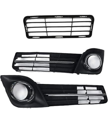 Silscvtt Parachoques Delantero Parrilla Negro Brillante Malla Estilo Reemplazo Para
