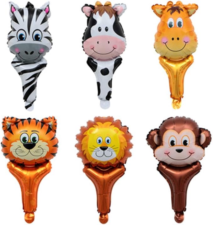 Animal Foil Balloon, 6 Piece Party Animal Inflated Balloon for Kids