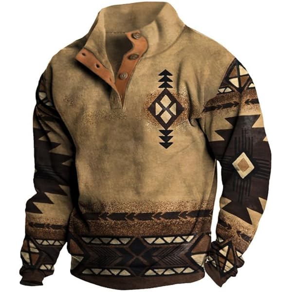 Western Style Sweatshirts For Men Men's Quarter Zip Half Zip