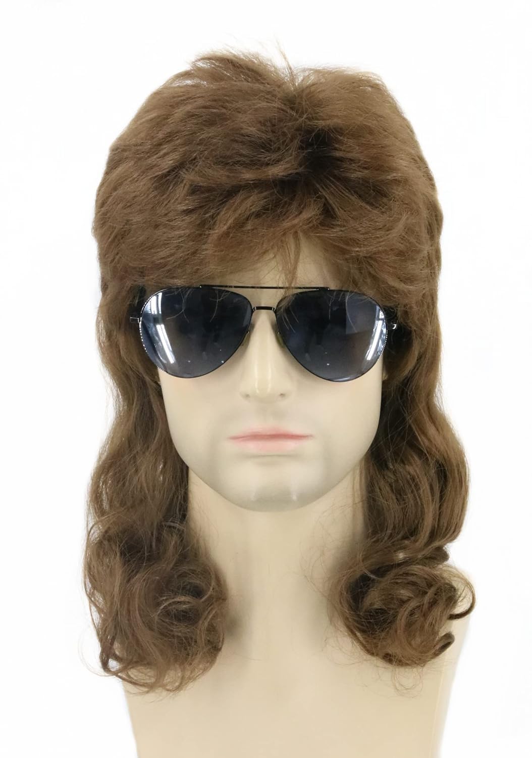 Topcosplay 80s Wig for Men Women Mullet Halloween Costume Rocker Wig Blonde Curly Shaggy Afro