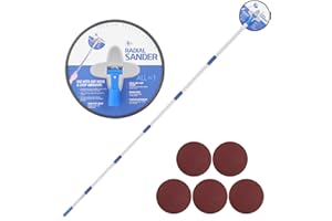 ISIVOVE Drywall Pole Sander, 85 Inch Radial Round Pole Sander with Extension Pole, Manual Hand Drywall Sander for Walls and Ceilings, Includes 5pcs Sanding Sheets (80, 100, 120, 180, 240 Grit)