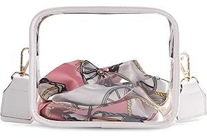 Juoxeepy Clear Bag Stadium Approved Clear Purse Concert Stadium Clear Crossbody Bag PVC Clear Shoulder Bag Clutch