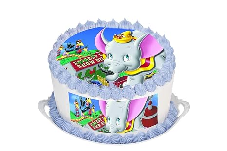 Dumbo Cake Topper Round Cake Topper Edible Rice Paper Wafer 7 5