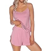 Senert Sexy Pajamas for Women Sleepwear Sexy Lingerie V Neck Pjs Cami Shorts Set Nightwear S-XXL