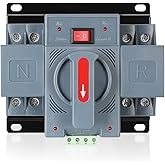 6-63amp AC110V Automatic/Manual Transfer Switch 2P 50/60Hz, 2POLE 63A ATS Auto Changeover Dual Power Switch for Generator, CE Certified ATS Solar Back Up Power Auto Selector Overvoltage, Undervoltage