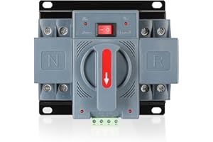 SEZBAIFLES 63Amp 110V AC Dual Power Automatic Transfer Switch, ATS 2P Manual Changeover Electrical Switch for Generator, Solar Back Up Power Auto Selector Overvoltage, Undervoltage 50/60Hz CE Certified